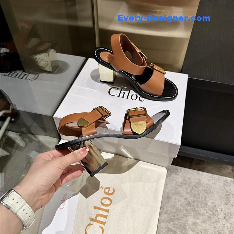Chloe Plated Heel Sandals