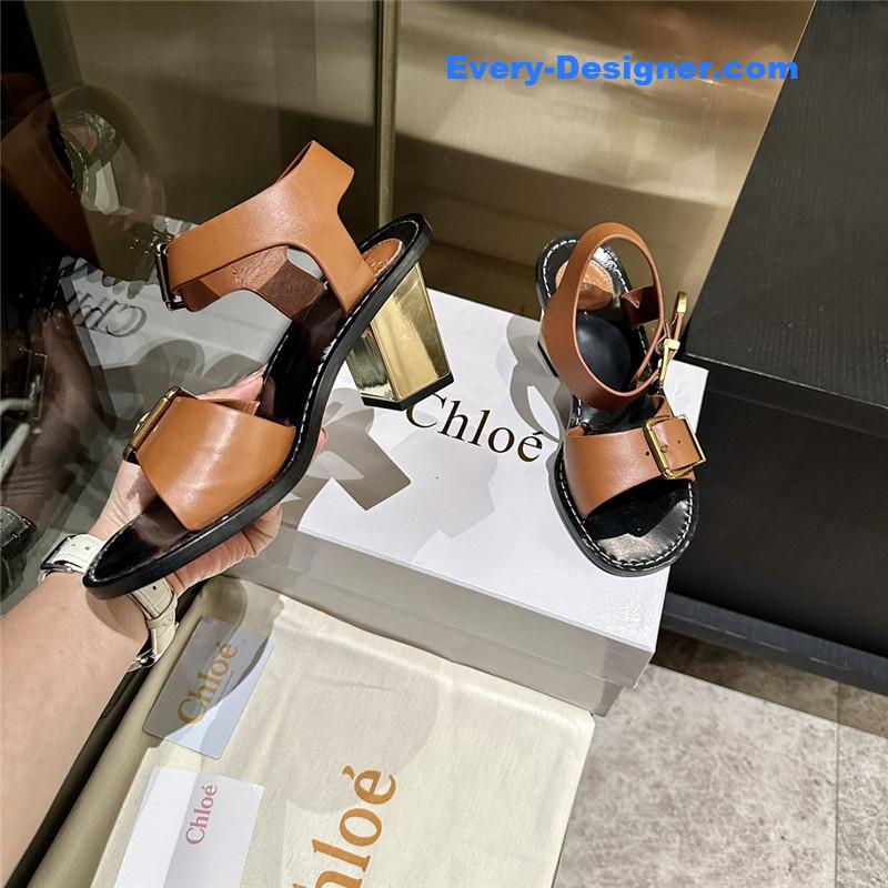 Chloe Plated Heel Sandals