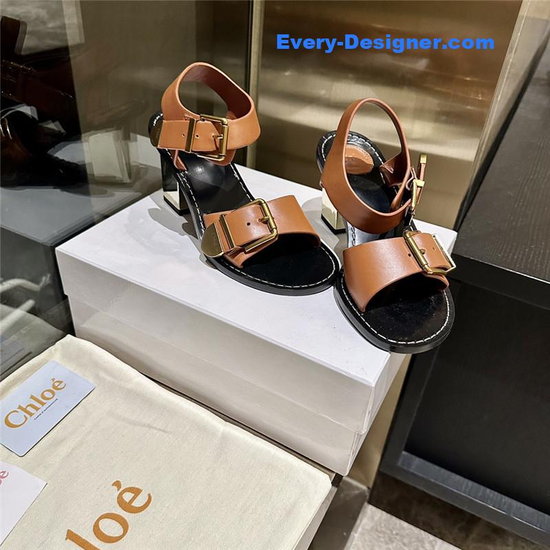 Chloe Plated Heel Sandals