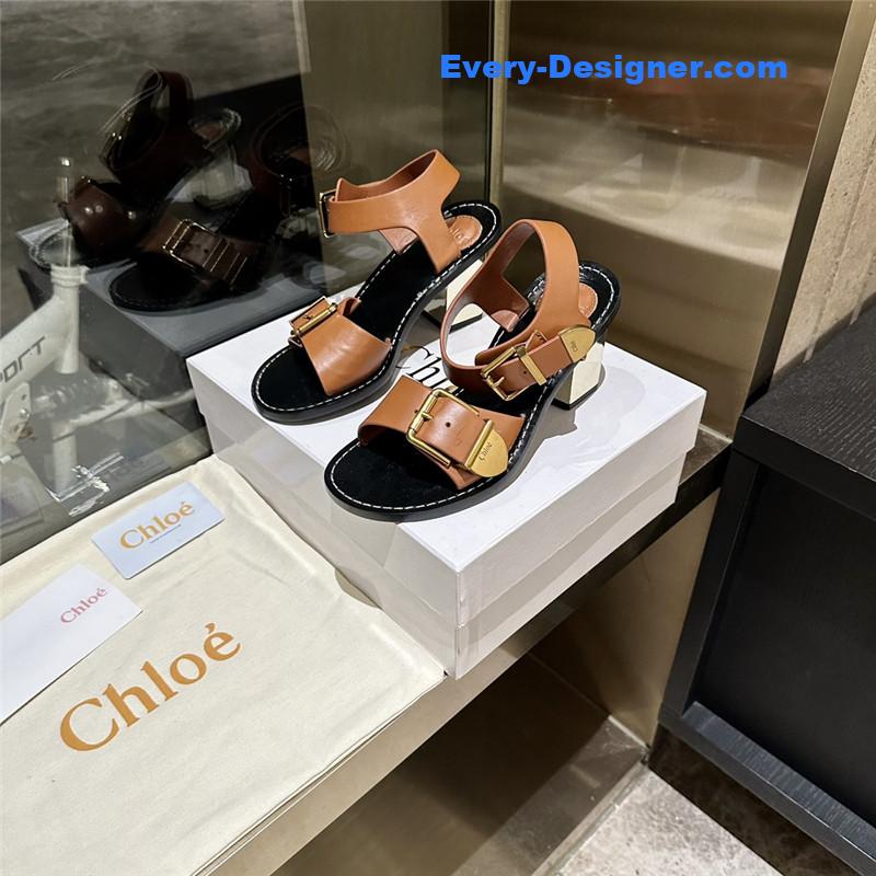 Chloe Plated Heel Sandals