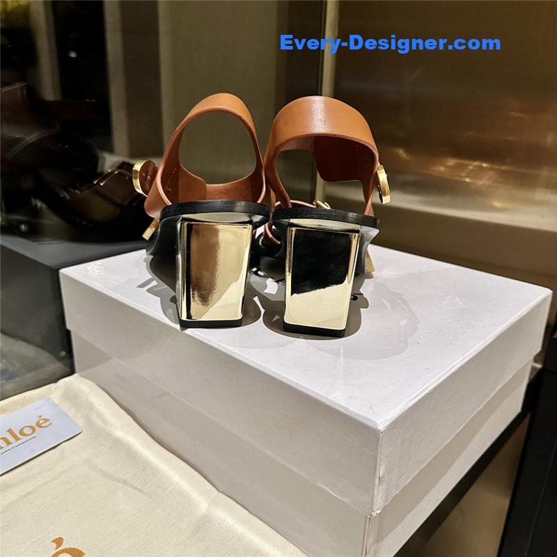 Chloe Plated Heel Sandals