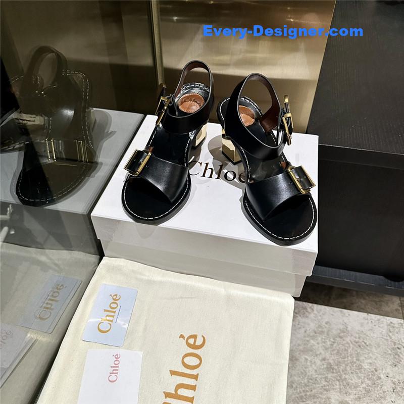 Chloe Plated Heel Sandals