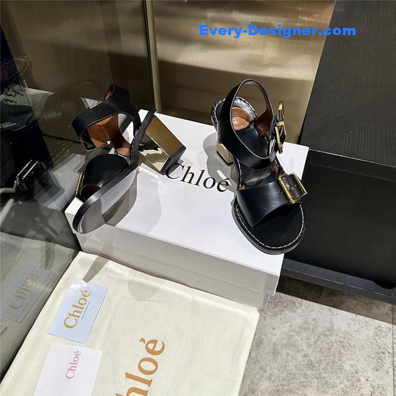 Chloe Plated Heel Sandals