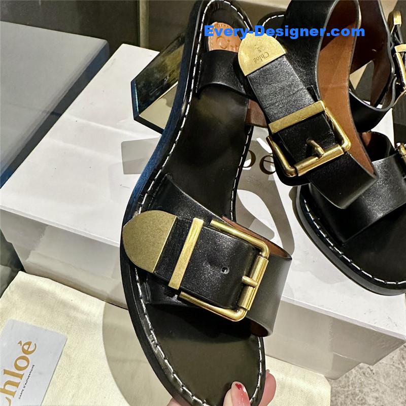 Chloe Plated Heel Sandals