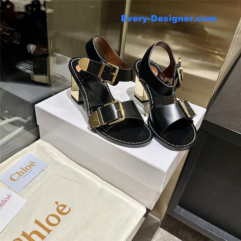 Chloe Plated Heel Sandals