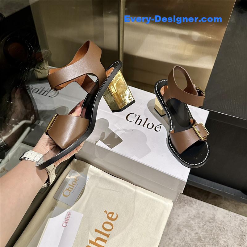 Chloe Plated Heel Sandals