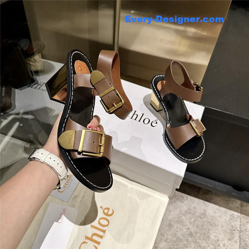 Chloe Plated Heel Sandals