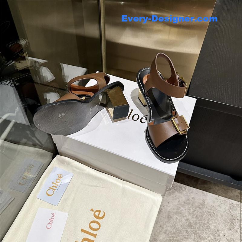 Chloe Plated Heel Sandals