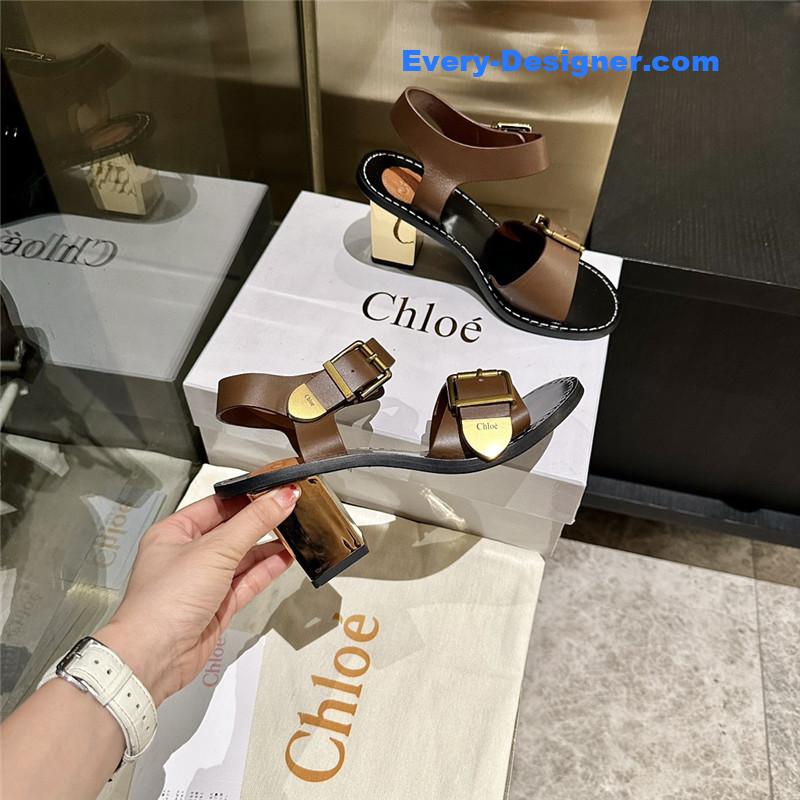 Chloe Plated Heel Sandals