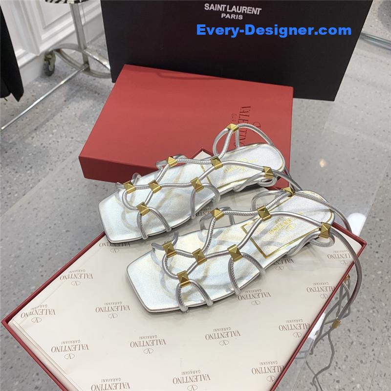 valentino studded lace-up sandals