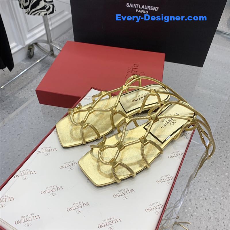 valentino studded lace-up sandals