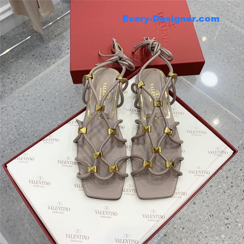 valentino studded lace-up sandals