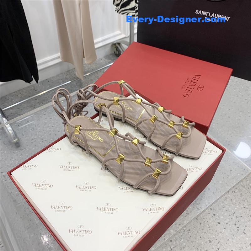 valentino studded lace-up sandals