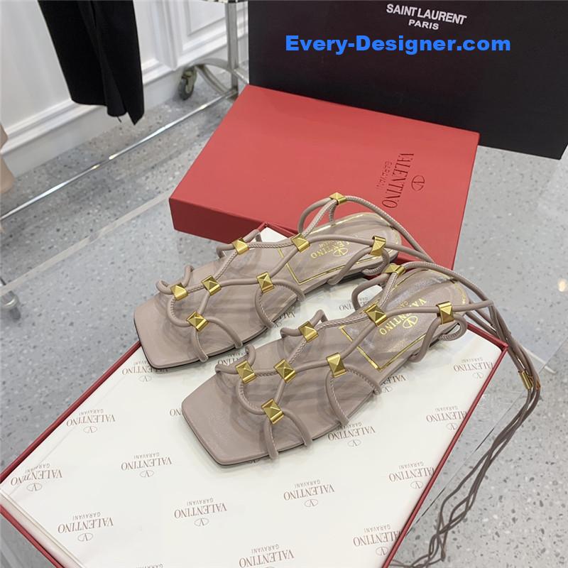 valentino studded lace-up sandals