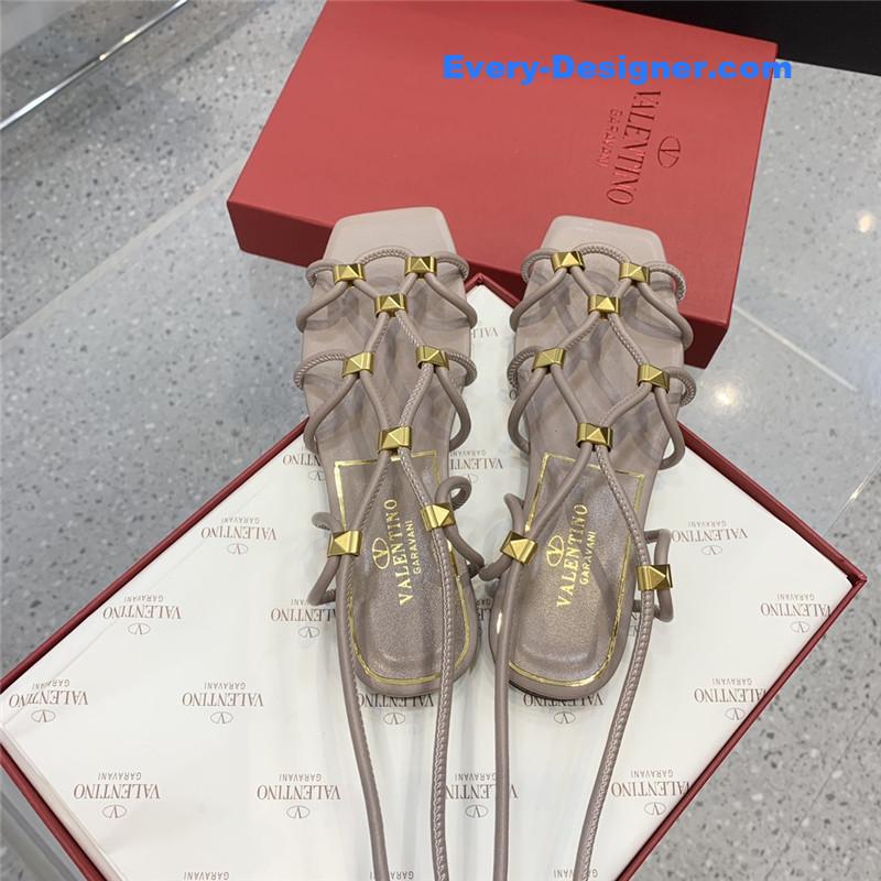 valentino studded lace-up sandals