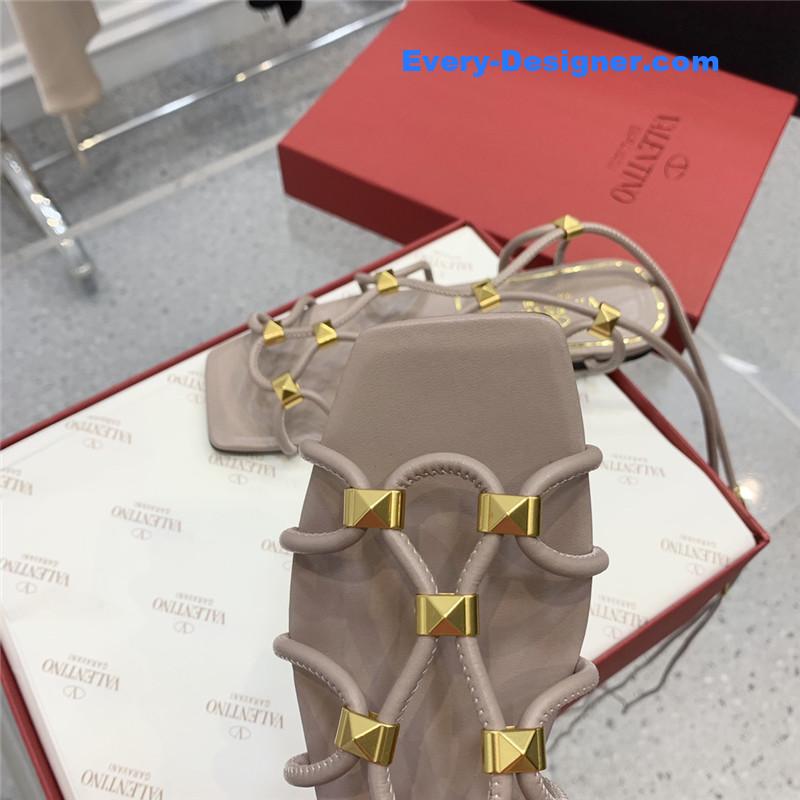 valentino studded lace-up sandals