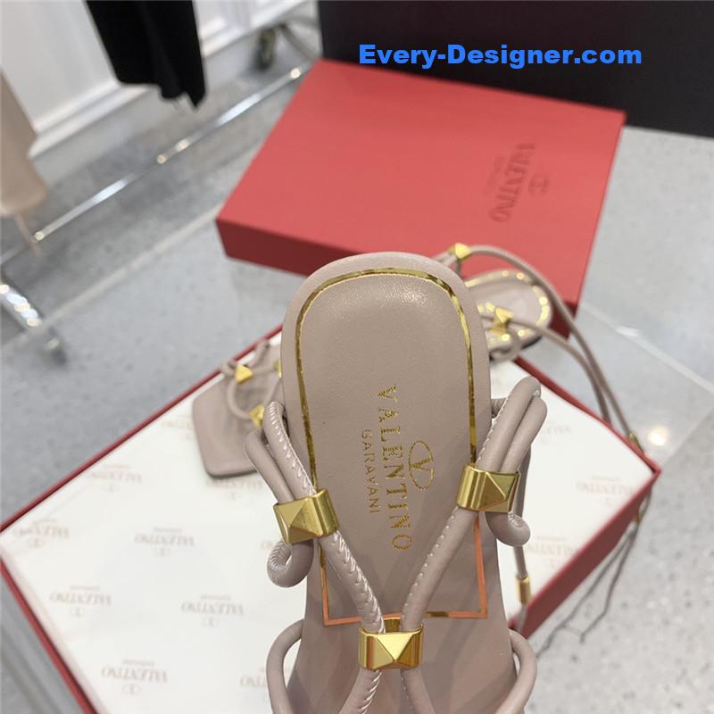 valentino studded lace-up sandals