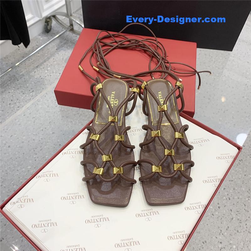 valentino studded lace-up sandals