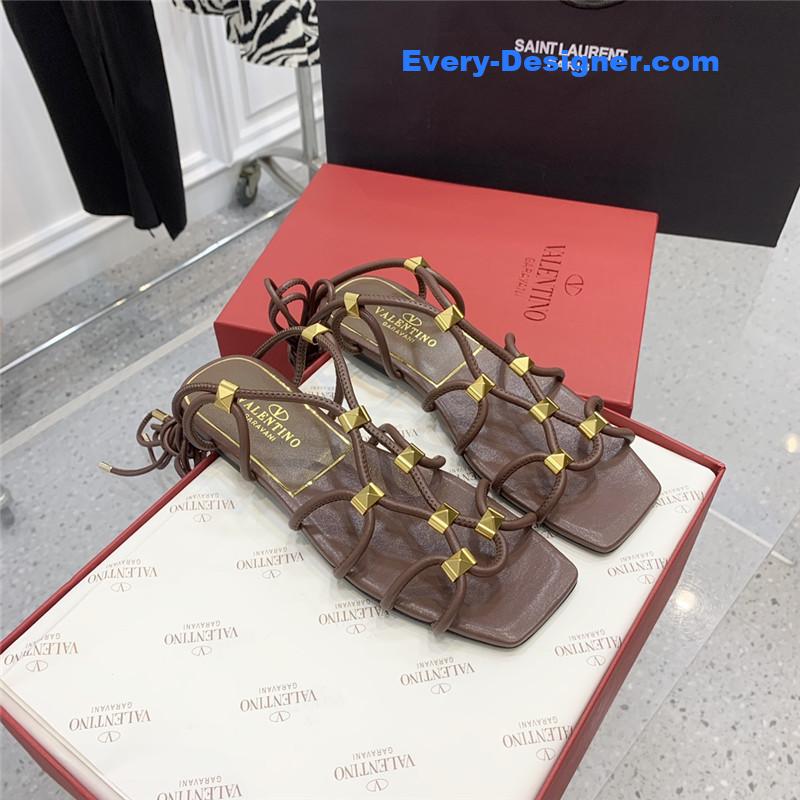 valentino studded lace-up sandals