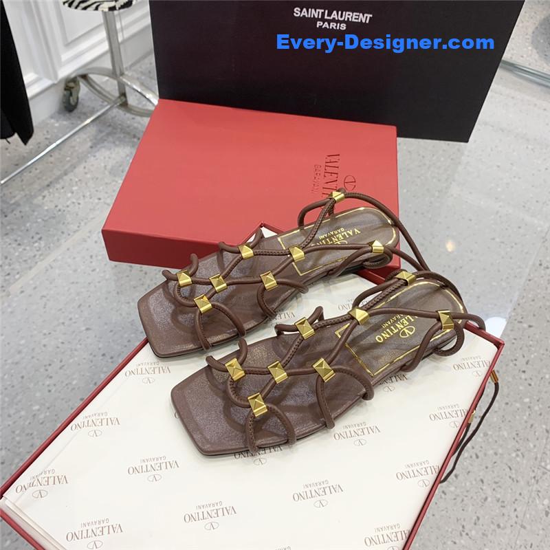 valentino studded lace-up sandals