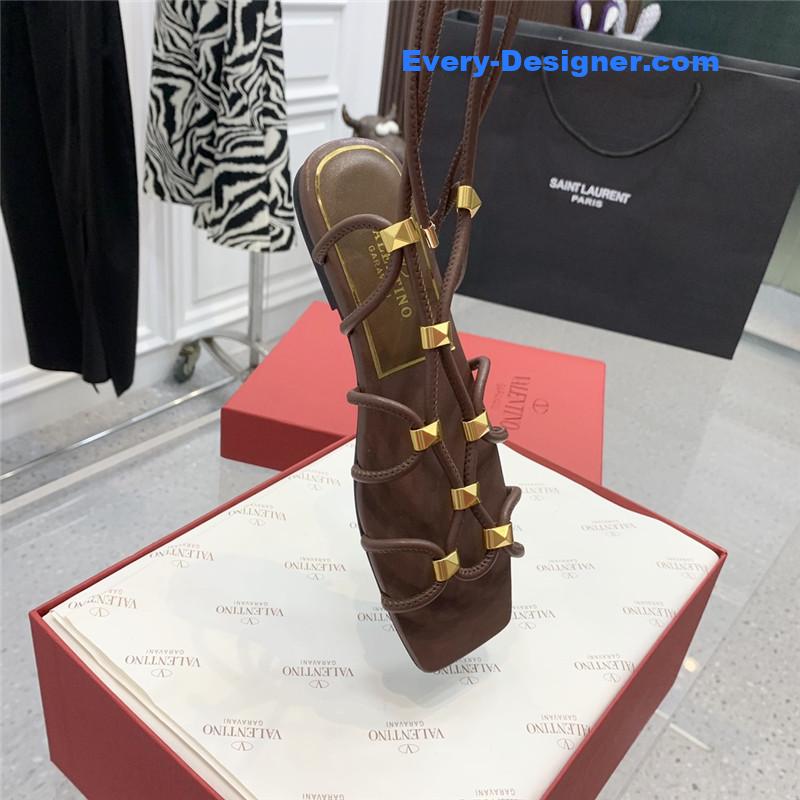 valentino studded lace-up sandals