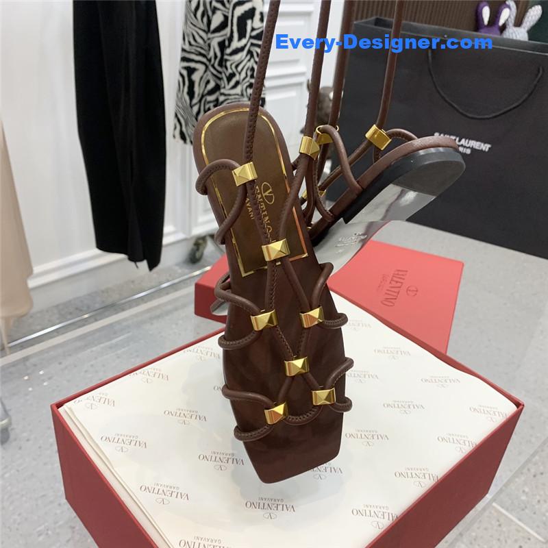 valentino studded lace-up sandals