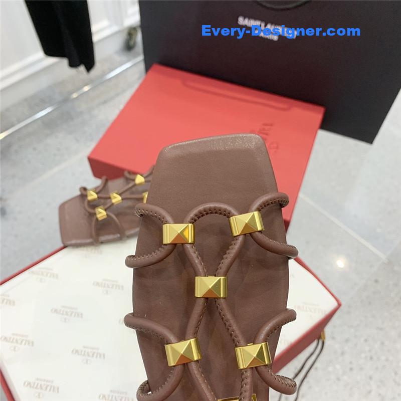 valentino studded lace-up sandals