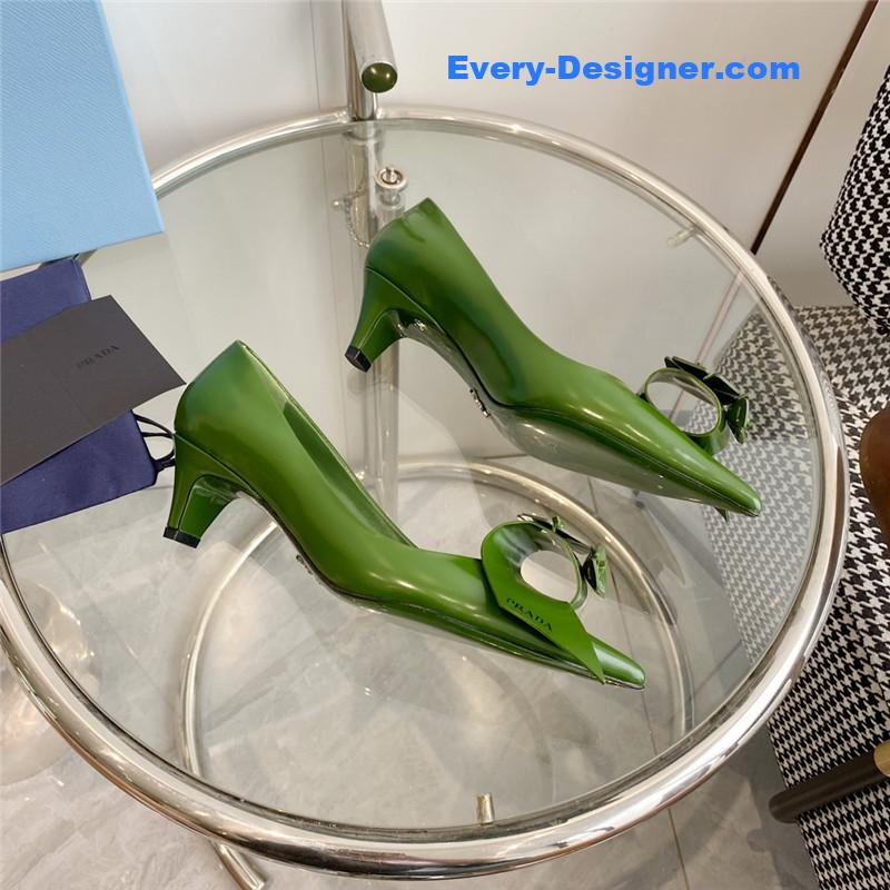 Pra*a flower pointed toe small cone heel shoes