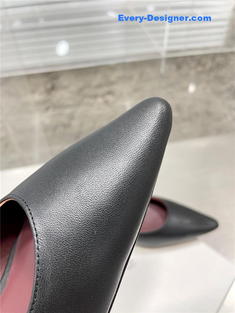 The R0w new french pointed toe chunky low-heeled shoes