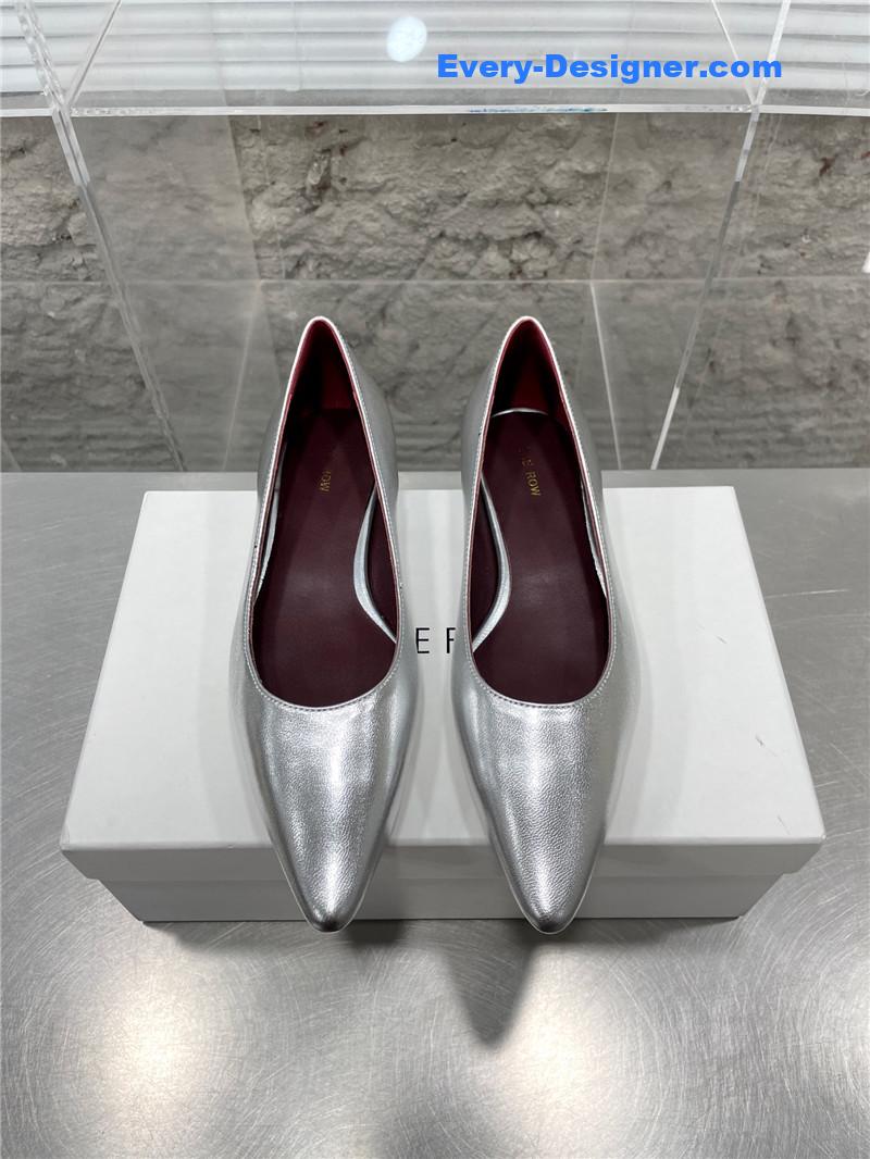 The R0w new french pointed toe chunky low-heeled shoes