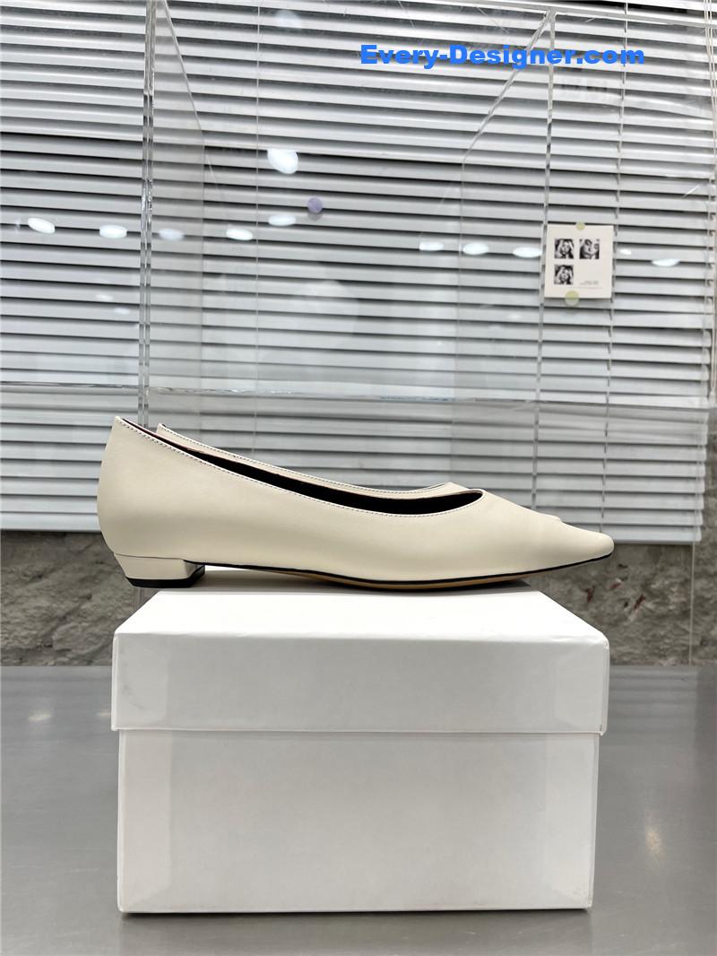 The row new French pointed toe chunky low-heeled shoes