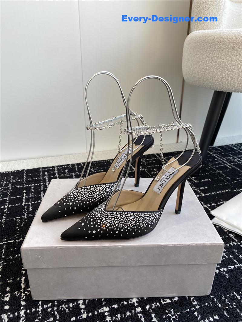 Jimmy Choo Square Buckle Drill Point Half Drag