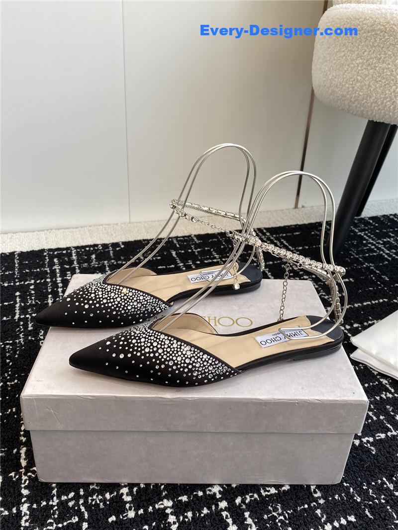 Jimmy Choo Square Buckle Drill Point Half Drag