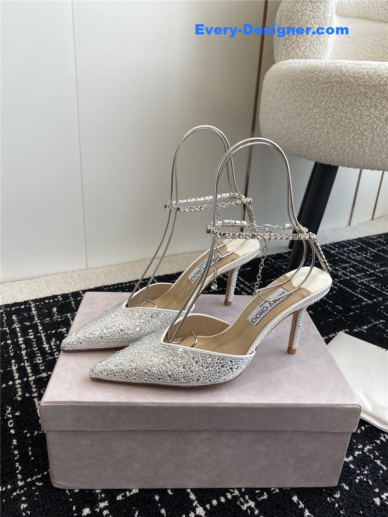 Jimmy Choo Square Buckle Drill Point Half Drag