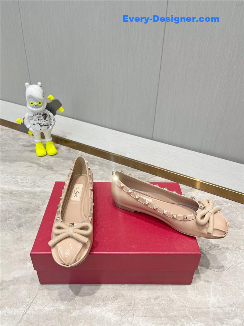 valentino ROCKSTUD studded satin ballet flats