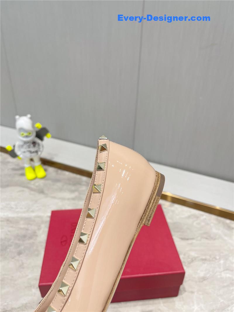 valentino ROCKSTUD studded satin ballet flats