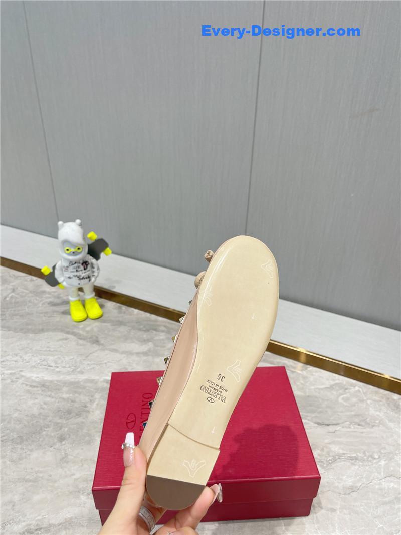 valentino ROCKSTUD studded satin ballet flats