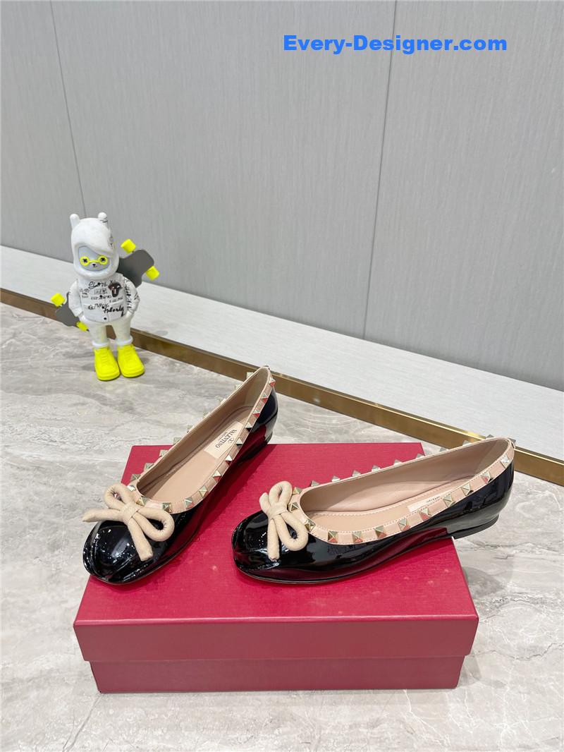 valentino ROCKSTUD studded satin ballet flats