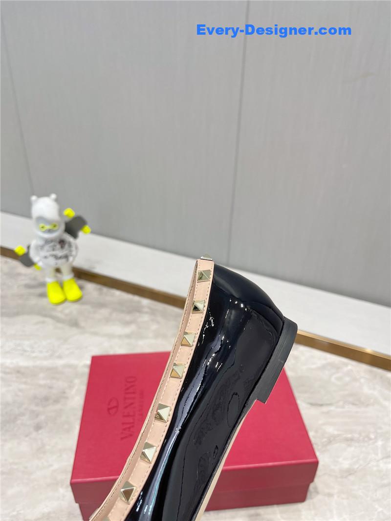 Va1e*ntin0 rockstud studded satin ballet flats