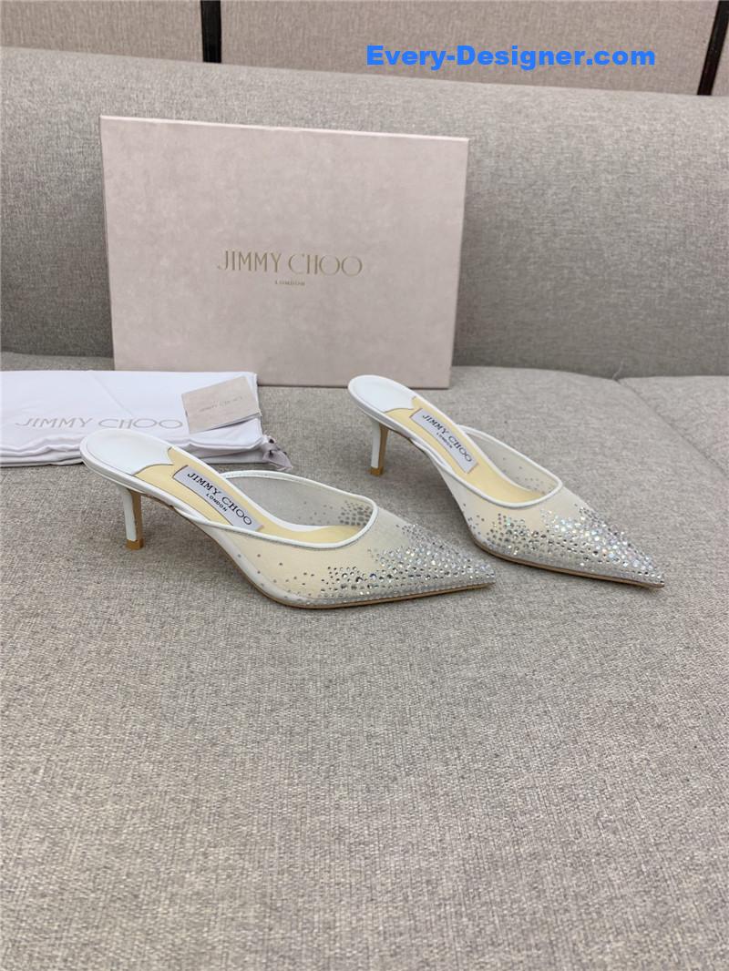 Jimmy Choo new rhinestone mesh fairy shoes wedding shoes
