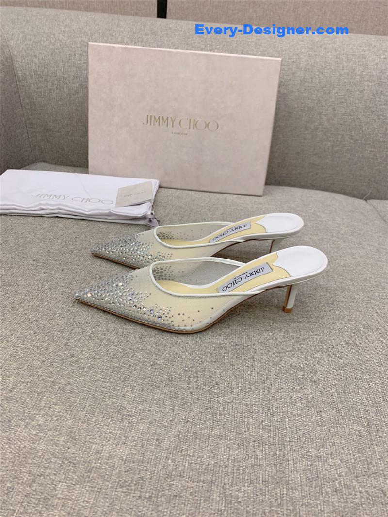 Jimmy Choo new rhinestone mesh fairy shoes wedding shoes