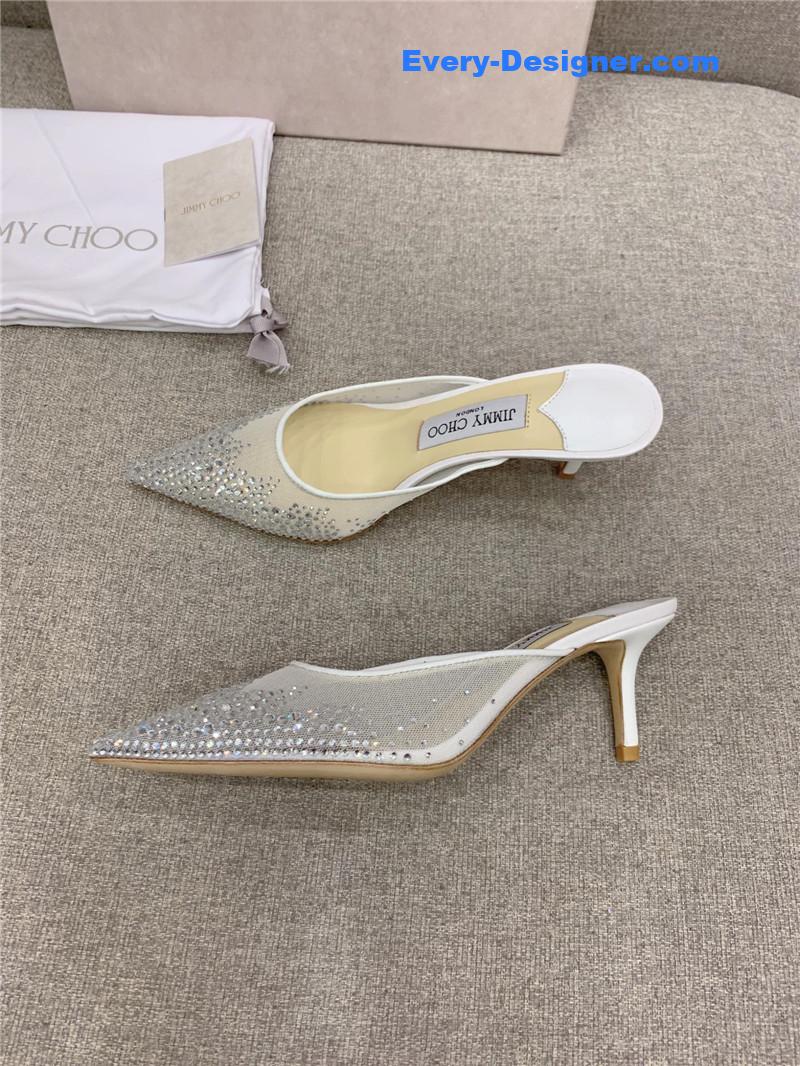 Jimmy Choo new rhinestone mesh fairy shoes wedding shoes