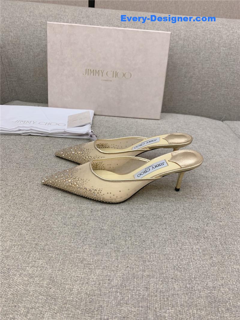 J1m*y Ch00 new rhinestone mesh fairy shoes wedding shoes