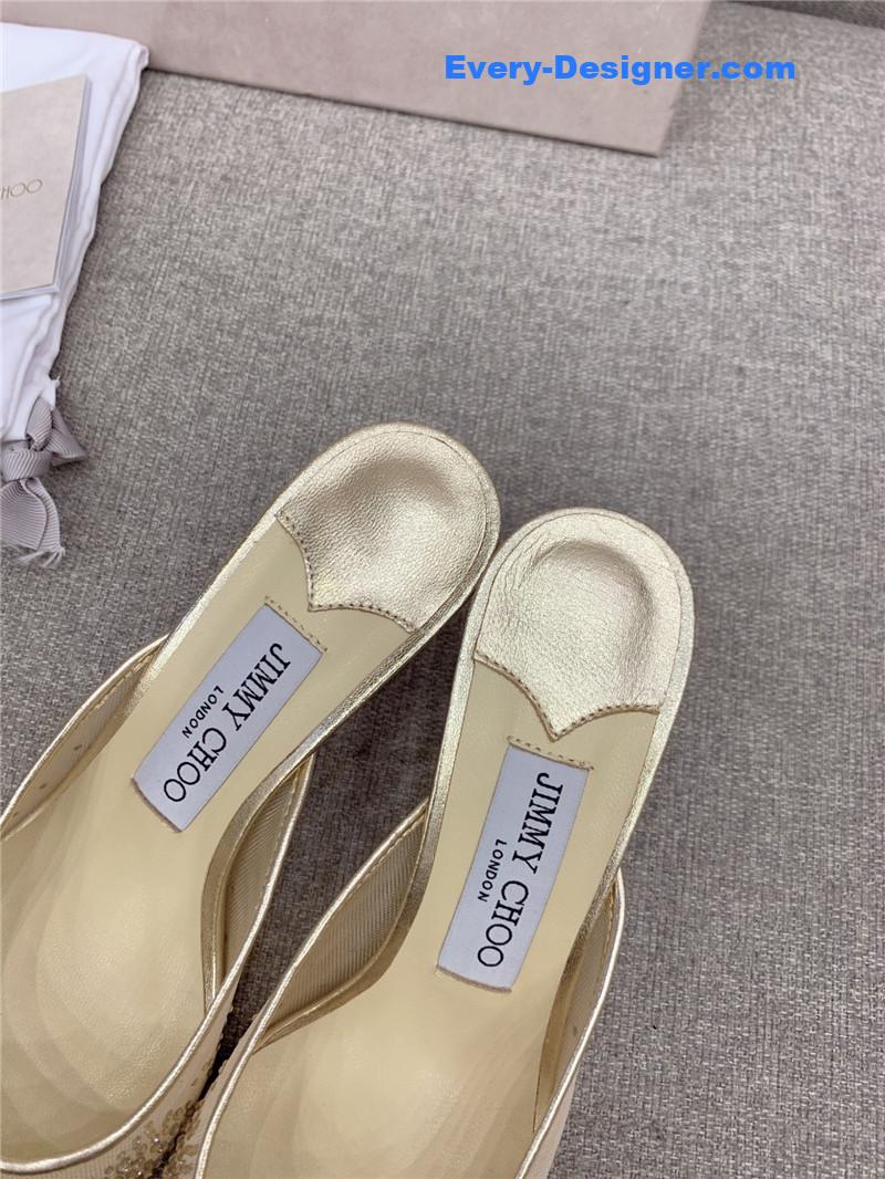 J1m*y Ch00 new rhinestone mesh fairy shoes wedding shoes