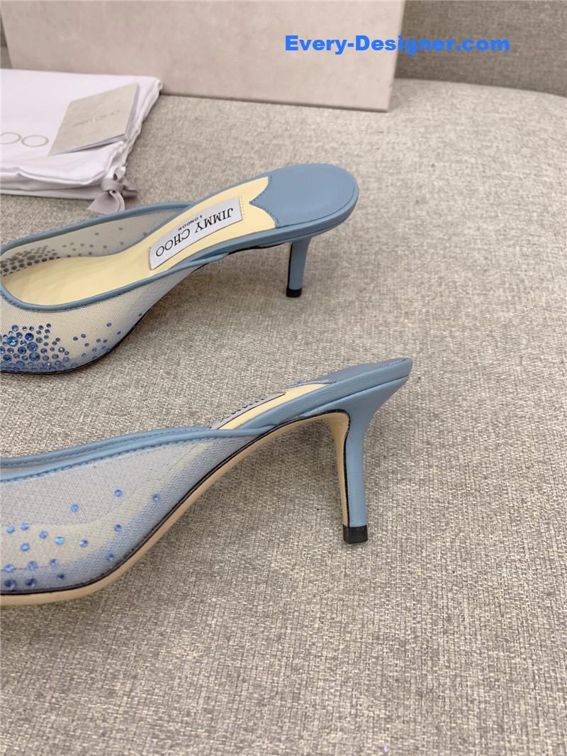 J1m*y Ch00 new rhinestone mesh fairy shoes wedding shoes