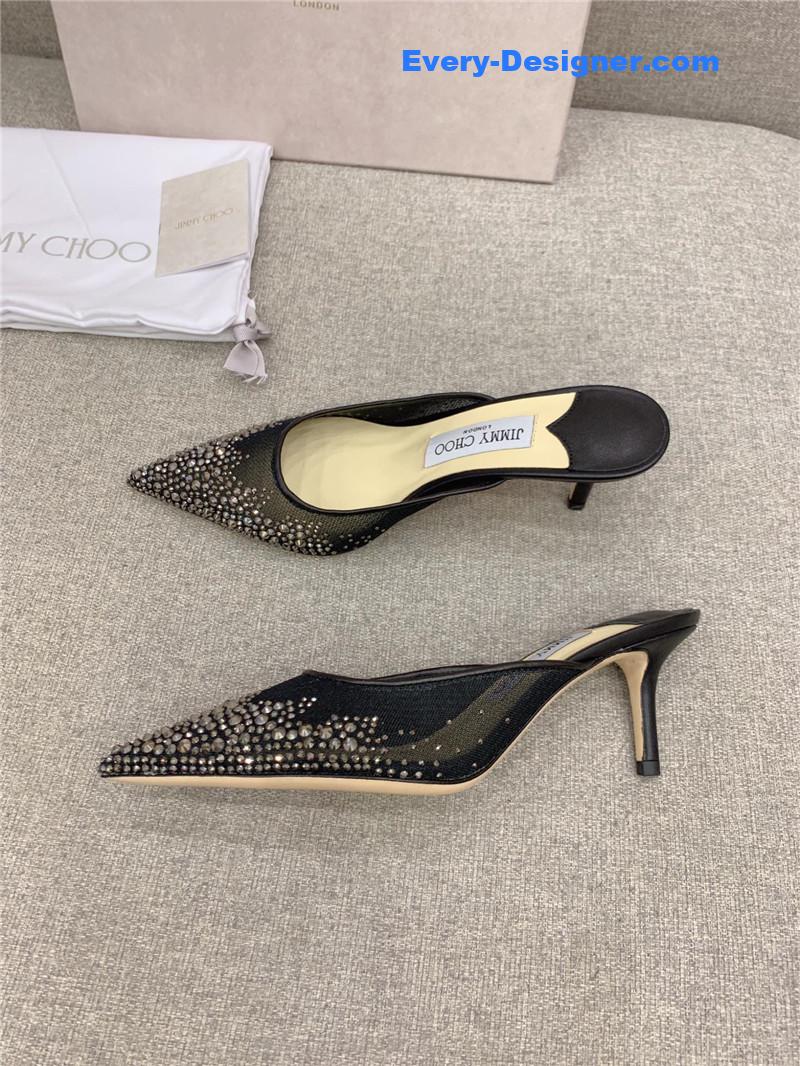 J1m*y Ch00 new rhinestone mesh fairy shoes wedding shoes