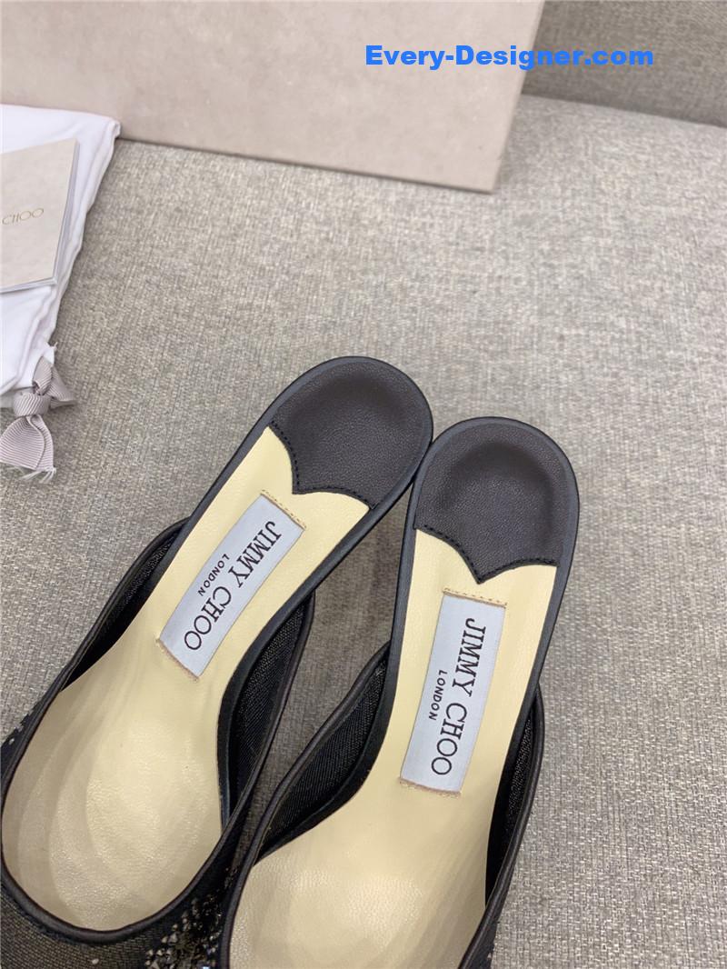 J1m*y Ch00 new rhinestone mesh fairy shoes wedding shoes