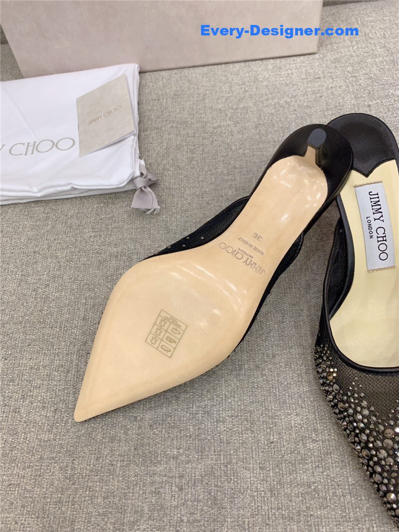 J1m*y Ch00 new rhinestone mesh fairy shoes wedding shoes