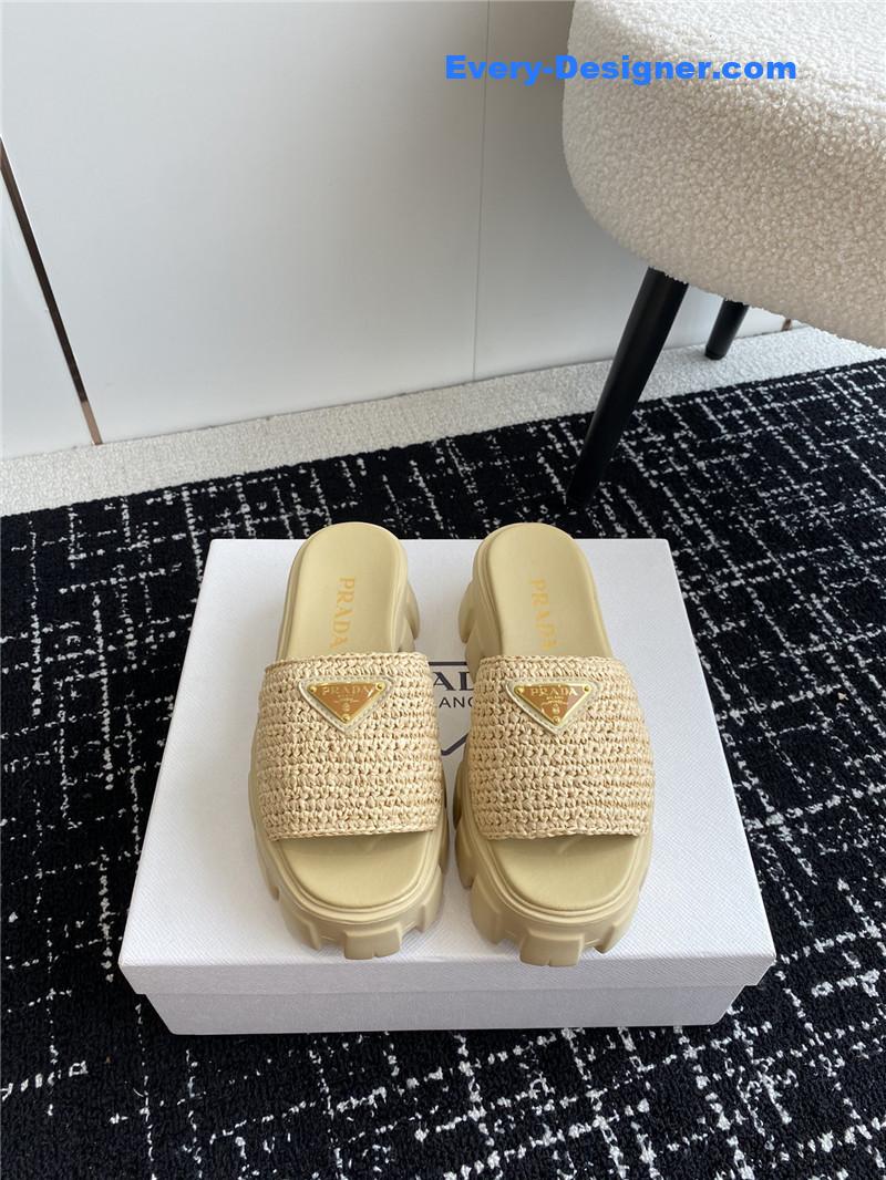 Pra*a gear platform woven slippers