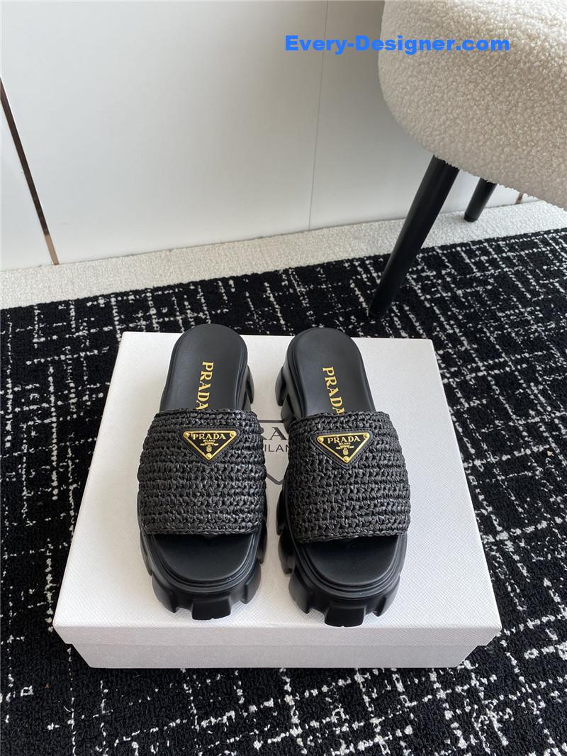 Pra*a gear platform woven slippers